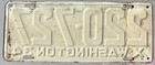 Nice 1934 Washington State License Plate Original Condition 220-727