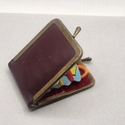 Vintage Travel Sewing Kit Burgundy Case Mini