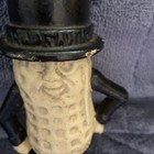 Original Vintage Cast Iron Coin Bank Mr Peanut Planters 7 1 2 