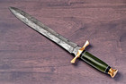 Hand Made Forged Damascus Steel Double Edge Blade Sword 1663