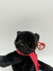 Ty Classic Black Cat Plush Licorice Brown Eyes Original Tags Red Bow Ribbon 1996