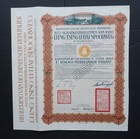 China - Lung Tsing U Hai Railroad - 1920 - Dutch Cert for 8  Bond  Deco rare