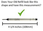 3 - Rollerball Refills For Cartier Pen - Black Medium