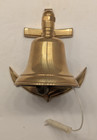 Nautical Antique Finish Brass Bell With Anchor Ship Boat Wall Mount Decor Bell