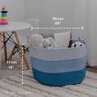 Round Cotton Rope Toy Basket Blanket Storage Basket 20x13in Nursery Home