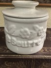 Vintage Butter Bell-butter beurre-solid White embossed-french cottage Core-nice