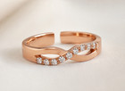 Women s Created Diamond Toe Ring 925 Sterling Silver 14k Gold Finish Crossover