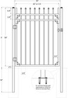 Xcel Black Steel Anti-rust Fence Gate 4ft W X 5ft Sharp End Pickets 3-rail