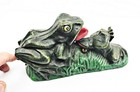 Mechanical Stevens-style 2 Frogs Cast Iron Bank Excellent Condition