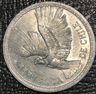 High Grade Au unc  1957 Chile 10 Pesos Condor Aluminum Coin-apr702