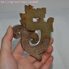 4 4 old Chinese Han Dynasty Hetian Jade Carved Dragon Loong Jade Bi Yubi Statue