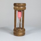 Vintage Sand Timer Hourglass Wood Glass Pink Sand 3 Minutes Egg 