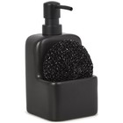 Ceramic Kitchen Soap Dispenser With Pump And Sponge Holder  Sink Caddy Organizer