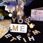 34pcs Rhinestone Letter Stickers Bling Glitter Alphabet A-z Letters -adhesive   