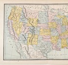 1896 United States Map Original  18x11 5  Railroads - Townships