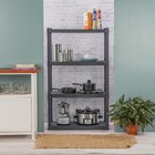 Sterilite Plastic Shelf Storage Organizing Unit With 4 Shelves  Gray  3 Pack
