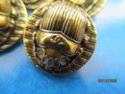 Chanel 4 Vintage Buttons   22mm Brass  Tone Metal  Scarob  Lot  4