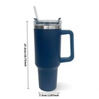 Stainless Steel Vacuum Insulated Travel Mug 40 Oz Tumbler With Handle Straw Lid