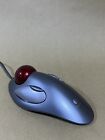 Logitech Trackman Marble Mouse T-bc21 Trackball Usb Silver Tested Working