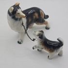 Vintage Collie Chained Puppy Figure Japan Unmarked Please Read