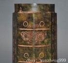 8 6 old Chinese Liangzhu Culture Old Jade Carved Sacrifice Jade Cong Statue