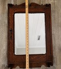     Antique Quarter Sawn Tiger Oak Medicine Cabinet Beveled Mirror Wall Cabinet