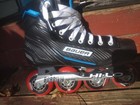 Bauer Rsx Inline Hockey Skates Size 10 Senior Hi-lo Chassis Indoor Outdoor Wheel