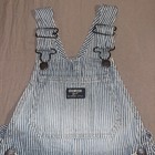 Vtg Boys Oshkosh Bgosh Light Blue White Striped Train Conductor Overalls 5t