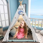Teepee Play Tent For Kids With Carry Case  Foldable Girls Playhouse Teepee Tent