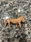 Hand Carved Lion Wooden Key Chain Vintage