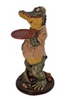 Crocodile Butler Statue 24 h Figure Alligator Sculpture Large Resin Gator 