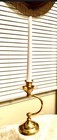 Beautiful Vintage Brass Unique C Hook Curved Candlestick Candle Holder
