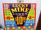 Lucky Mike Vintage Punch Board Trade Stimulator Punch Board Gambling Game  New