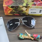 New Maui Jim Mavericks Polarized Sunglasses Gs264-17 Silver neutral Grey Aviator