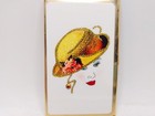 Vintage Art Deco Style Metal Gold Tone Business Card Holder  b 