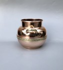 Vintage Mexico Copper Brass Double Handle Pot Olla Vase Hand Made