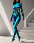 3d Fish Scale Mermaid Jumpsuit Bodysuit Halloween Party Costume Women Zentai