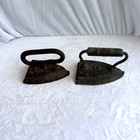 Vintage Cast Flat Irons Heavy Antique Iron  set Of 2  Door Stop Rustic Farmhouse