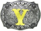 Western Belt Buckle Initial Letters Abcdefg To Y-cowboy Rodeo Silver Large Be   