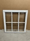 Original 1925 Vintage Wood Window Sash 6 Pane Glass 28 X 27 1 2  Stain paint