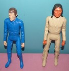 Lot Of 3 Marx Johnny West Figures Blue Captain Maddox  Custer   Chief Cherokee