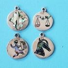 12 Vintage  Sterling Silver Astrology Zodiac Horoscope Charm Pendants Mexico