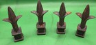 Vintage Antique Cast Iron Finial Fleur De Lis 4-1 4  Tall X 2  Wide 1 2  Opening