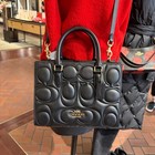 Coach Maggie Small Tote Bag Signature Leather Cy670 Black