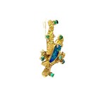 Ruby Sapphire Emerald Paraiba Diamond 18k Yellow Gold Freeform Brooch Pendant