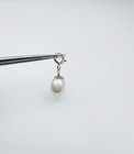 14k Solid Yellow Gold Small Baroque Pearl   Flower Charm Pendant W spring Clasp