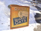 Vintage Quaker Oats Old Store Advertisement Lithograph On Board