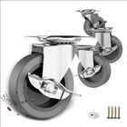 3  Caster Wheels Set Of 4 Heavy Duty Locking Swivel Rubber For Furniture Cart