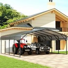20x20ft Carport With Galvanized Steel Roof Sturdy Metal Carport For Cars  Boats