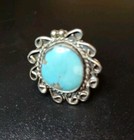 Navajo Sterling Silver Turquoise Ring Vintage Native American Indian 1960